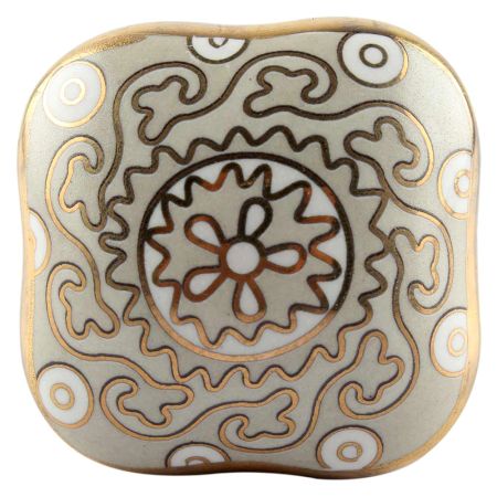 Light Grey Square Ceramic Knob